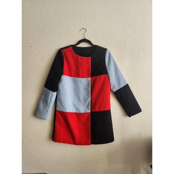 Womens ColorBlocking Oversized Peacoat Small - Picture 1 of 7
